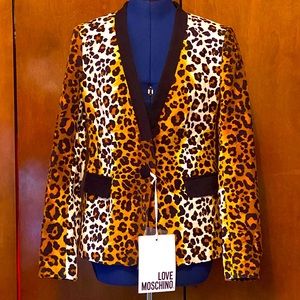 Moschino Cheap & Chic Velvet/Velour Leopard Print Blazer Sz 8/42 NWT! Gorgeous!